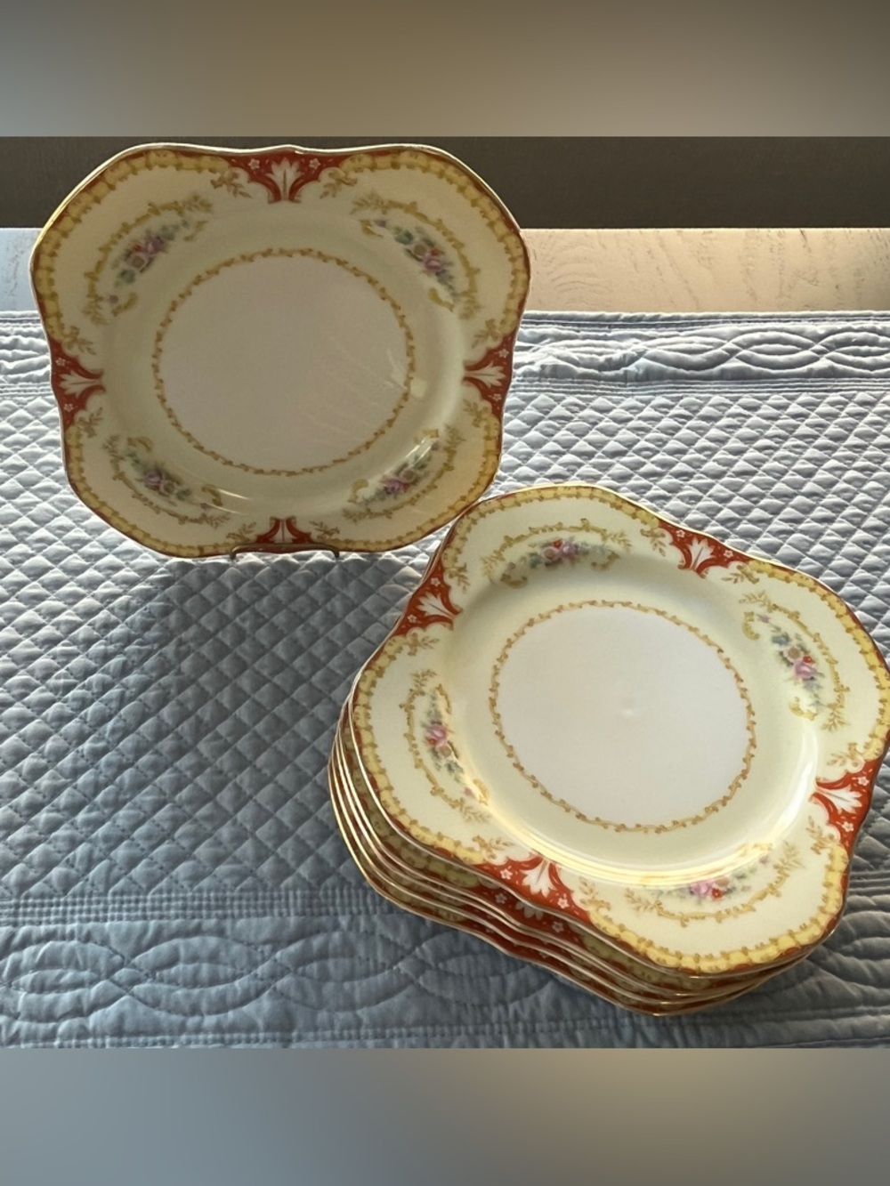 Set of 6 Collectible Ransom China Japan Vintage Salad Plates